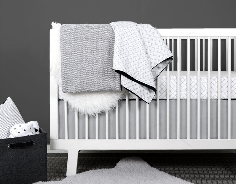 Grey Crib Skirt | 100% Cotton - Olli+Lime